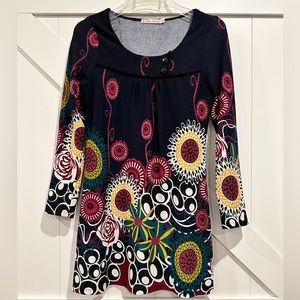 Adorable patterned sweater dress